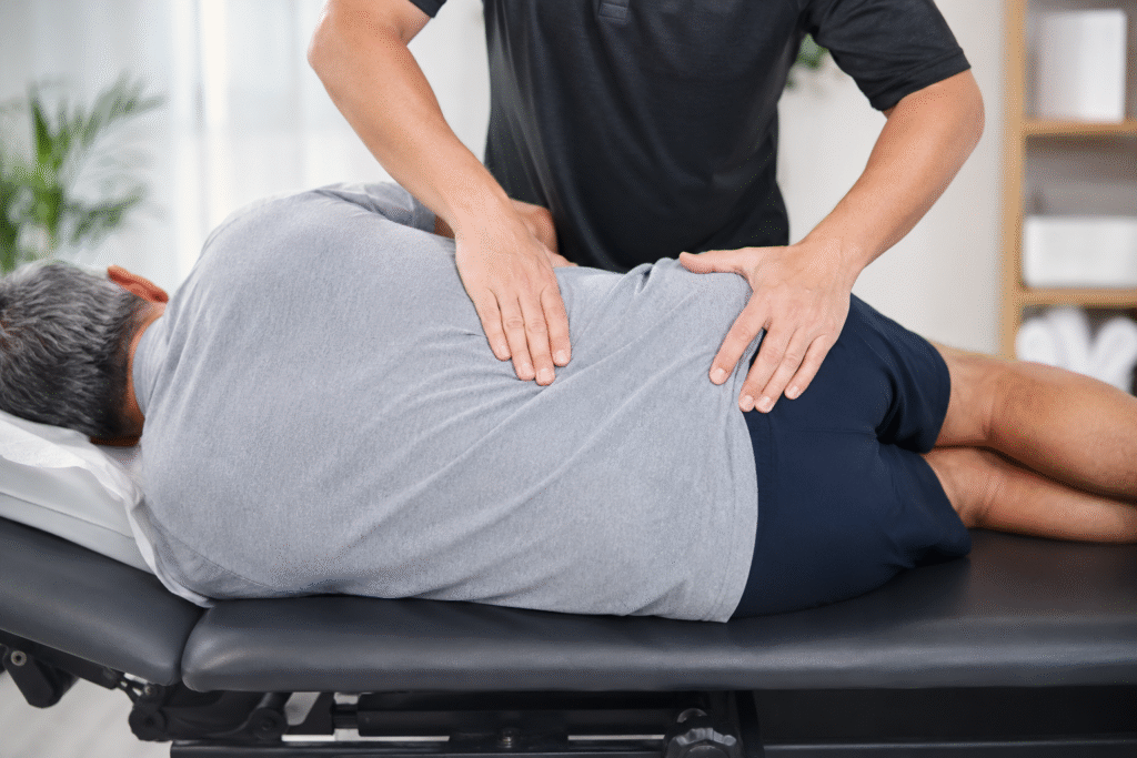 Hands-on treatment for lower back and hip pain. 
